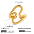 Waterproof gold-plated wavy stainless steel ring with lightweight minimalist finish - Gold Minimalist Wave Style (JDR0107025)
