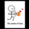 Orange heart-shaped crystal stone featured as an arrow on a The Arrow of Love card - Yellow Jade