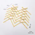 Set of 12 beige velvet Christmas bows with silver wire for holiday tree decoration - 1.5cm Beige / 12 Pack