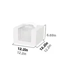 White cake box 31x31x17cm with transparent window and sturdy carrying handle - 10 Inch White With Tray