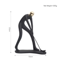 Modern matte black and gold golf player statue for shelf decor, height 23cm - Gold-Golf Player