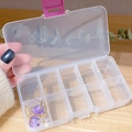 Portagioielli a 10 scomparti con chiusura rosa per orecchini e piccoli accessori organizzati - Scatola portaoggetti per gioielli a 10 scomparti / Trasparente