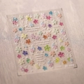 3D floral embossed nail art stickers with gold foil details and colorful 3D flower designs - Macaron Flower Style (M-486)