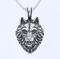 Colgante de cabeza de lobo estilo punk en acabado de plata antigua para hombre y hip hop - Colgante Sin Cadena (D0608)