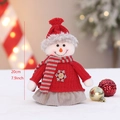20cm Christmas snowman plush doll in red knit sweater with striped scarf decoration - Standing Snowman
