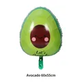 Smiling avocado foil balloon 60x55cm with Let's Avocado text for party decor - Avocado Shape 60x55cm