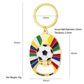 Golden football opener keychain with national flag enamel detail and 3D relief soccer ball - Soccer Bottle Opener Style (X-1763)