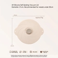 Couvercle en silicone beige de 21cm avec aspiration sous vide pour bols et pots - 8 Pouces (Diamètre 21cm)