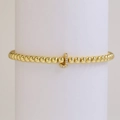 18K gold plated bead bracelet featuring a micro-paved crystal letter J pendant - Letter J
