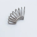 Ear cuff a spirale minimalista in metallo argento con design a fili cavi a strati - Oro Bianco
