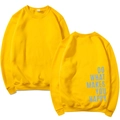 Sweat jaune à col rond avec impression au dos 'Do What Makes You Happy' chic - S / Jaune (Motif 2)