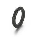 Fermoir anneau à ressort en acier inoxydable noir mat avec motif diamant texturé - Couleur Noire (KLJ8226-KFC)