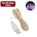 5m 50 LED colorful copper wire string lights with USB connector for Christmas decor - 5m 50 LEDs / Colorful
