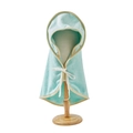 Absorbent mint green microfiber pet bathrobe with hood and white decorative ribbon bow - S (35*35cm) / Light Green