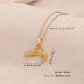 Collana con ciondolo a pesce in acciaio inossidabile dorato con trama a pois - Stile Pesce Rosso (1#)