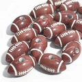 Brown acrylic American football beads with white stitching for jewelry making - 17*9mm Coffee White Line Rugby