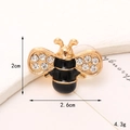 Golden bee shoe charm accessory with black enamel wings and white rhinestones decoration - C510 Enamel Bee