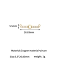 Letter O zirconia pendant connector for DIY necklaces with 26.83mm length measurement - 14K Gold O