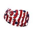 Knotted yoga headband with American flag stars and stripes pattern for sports - 11# (Star and Stripe Geometric Split)