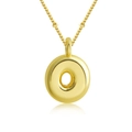 Pendentif lettre O initiale bulle en or poli avec chaîne à billes délicate - Lettre O