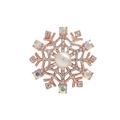 Exquisite rose gold snowflake napkin ring with white pearl and sparkling rhinestones - Pearl Snowflake Style (Z1001-17)