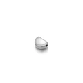 Polished silver bean charm with pre-drilled hole for DIY jewelry making and crafts - Large Moon / Silver