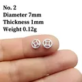 Makroaufnahme von 7mm hohlem Silber-Abstandshalter für DIY-Schmuck mit Abmessungen - Stil 2/Silber/Durchmesser 7mm