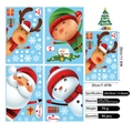 Christmas window static stickers with Santa, reindeer and snowman decals, 4 sheets 46pcs set - 4 Sheets 20x30 Cartoon Characters Set