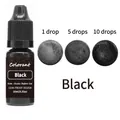 Black candle liquid dye in 10ml bottle showing three different shade concentrations - 10ml / Black