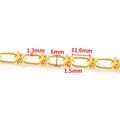 18K gold-plated stainless steel chain for DIY jewelry making with 6mm x 11.6mm links - 18K Gold Plated Knot Chain 6mm