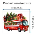 Detailed dimensions of waterproof Christmas truck wall sticker measuring 30cm by 25cm - SD-58E (Christmas Bus)