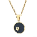 Collana a catena dorata con un ciondolo a palla da biliardo numero 8 su sfondo bianco - Colore Oro (Senza Catena)(C0413-2)
