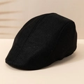 Béret noir en maille respirante pour hommes et femmes au style rétro et minimaliste d'été - Taille unique / Noir