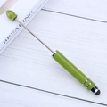 Grass green touchscreen stylus pen with silver metal accents on a minimalist background - Dark Green