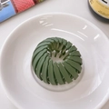 Matte green bird nest hair clip, expandable claw for elegant high ponytail buns - Matte Bean Green