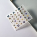 5D embossed nail art stickers with colorful bohemian mandala and snowflake patterns - 5D Embossed Colorful Mandala Snowflake Style (FEB-398)