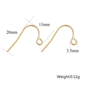 Golden stainless steel earring hooks for jewelry making with 20mm height and spring detail - Gold Color - Style H