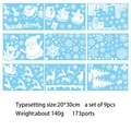 9-piece set of 20x30cm Christmas stencils featuring Santa, reindeer, and snowflakes patterns - City Santa Claus Reindeer (9 Sheets/Set)