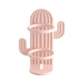 Pink cactus-shaped electric toothbrush holder with wall-mount design and drainage holes - Pink