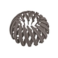 Detail of grey flocked bird nest hair claw showing adjustable telescopic structure - Matte Grey
