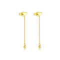 Elegante S925 Silber Herz Quastenohrringe mit polierter Goldoberfläche für Damen - 18K Gold