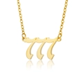 Gothic 777 angel number pendant necklace in gold finish made of stainless steel - 777 Necklace / Gold
