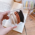 Set di elastici per capelli multicolori ad alta elasticità in scatola quadrata - Elastico per Capelli Costine Marrone Scuro Beige