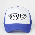 Blue and white trucker hat with everyone is going to hurt you embroidery and mesh back - One Size / Royal Blue