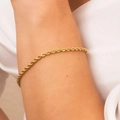 Classic 18K gold-plated stainless steel rope chain bracelet with a twisted texture - 4mm Rope Chain Bracelet