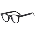 Minimalist retro black frame glasses with clear anti-blue light lenses for a modern look. - Black Frame Clear Lens (Anti-Blue Light)