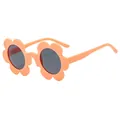 Occhiali da sole arancioni a forma di fiore con lenti grigio scuro dal design moderno - Montatura Arancione Opaco Lenti Grigie