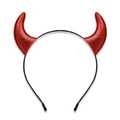 Sparkly red devil horn headband for Halloween or Christmas parties on white background - Small Red Glitter Horn