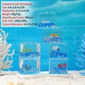 Décoration bouteille carrée en acrylique avec liquide fluide et mini bateau - Bloc de Construction Bateau Coloré / Styles Aléatoires