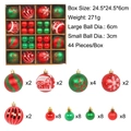 Set di 44 palline di Natale rosse bianche e verdi con motivi a fiocco di neve - Rosso e Verde